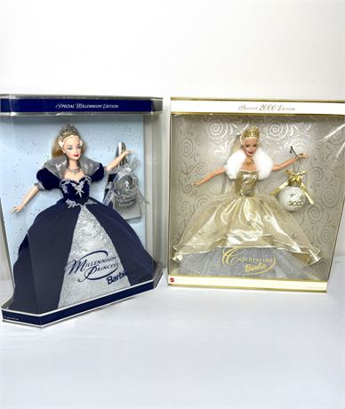 Set of 2 Year 2000 Collectible Barbies