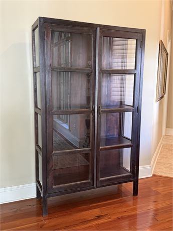 Vtg Solid Wood Rustic Shelving Unit