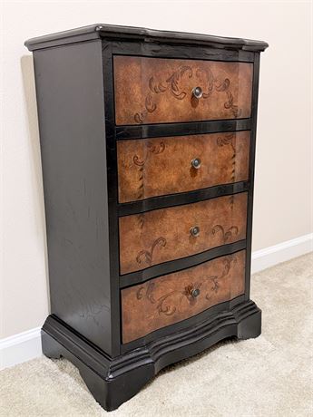 32” Wooden Faux Leather & Wood Finish Lingerie Chest