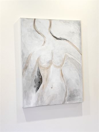 Large Nude Canvas In Neutral Tones