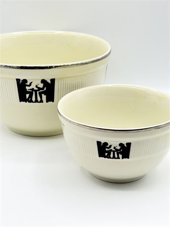 HALL’S KITCHENWARE ~ Silhouette Tavern ~ Set Of 2 Mixing Bowls