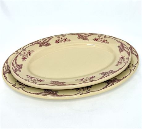 2 Vintage Oval Stoneware Platters by Shenandoah USA