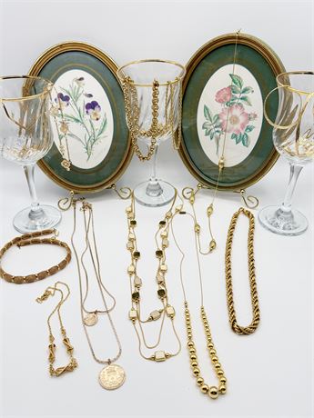 (13) Pieces Gold Toned Fashion Jewelry Lot