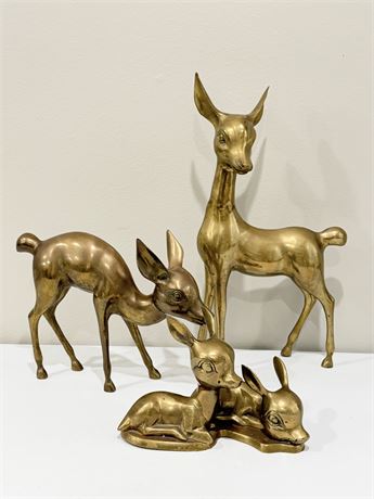 Solid Brass Deer ~ Set Of (3)