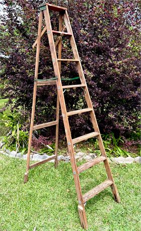 Vintage Wood 10ft Ladder