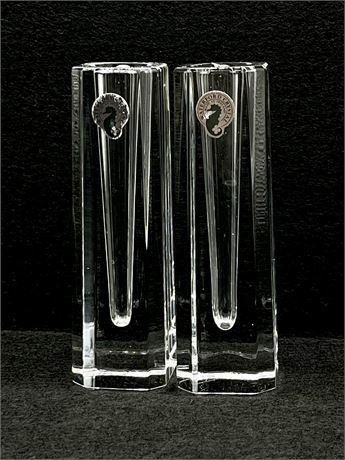 WATERFORD ~ Spire ~ Pair (2) 6” Crystal Bud Vase