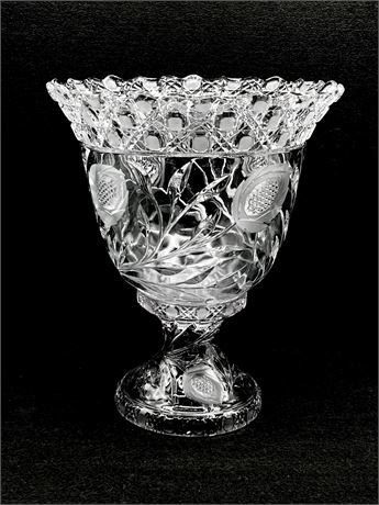 CAMBRIDGE ~ Wild Rose Clear ~ Punch Bowl With Stand