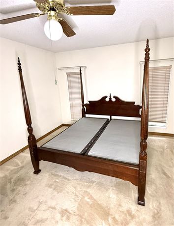 Cochran 4 Poster King Sized Federal Style Bed with Box Spring by Hood Furniture