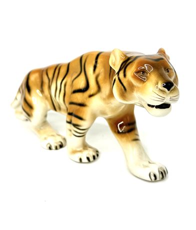 MCM Royal Dux Porcelain Crouching Tiger Figurine - 1 Foot Long