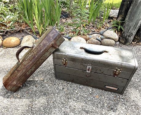 Set of 2 Vintage Craftsman Tool Boxes and Contents
