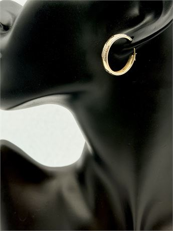 14Kt / Sterling Silver Two Tone Hoop Earrings