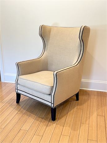 BERNHARDT ~ Kingston ~ Wingback Chair With Nailhead Trim
