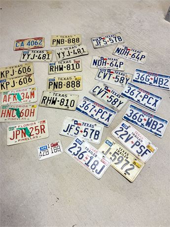 A Collection of 26 License Plates