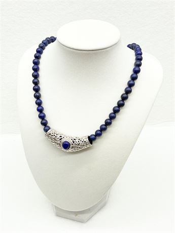 NF 925 ~ Lapis Lazuli Beaded Necklace