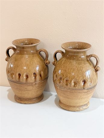 NORCAL POTTERY ~ Pair of 2- Handled Jugs/Vases