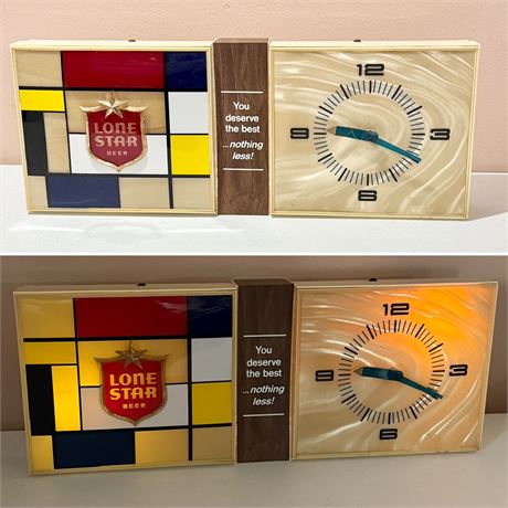 LONE STAR BREWING ~ (1) Beer Bar/Billard Light Sign With Clock
