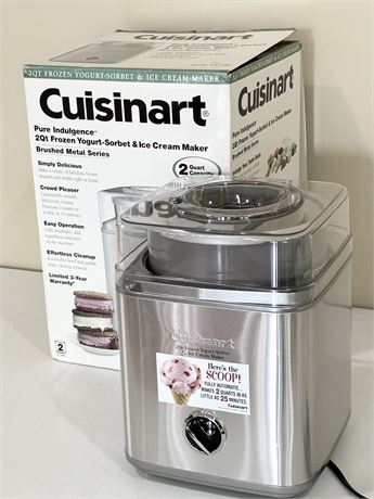 CUISINART ~ 2-Qt Frozen Yogurt, Sorbet & Ice Cream Maker