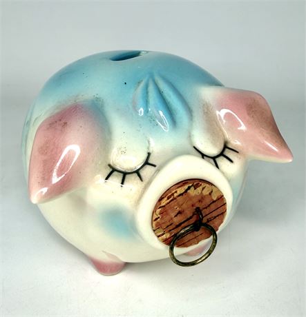 1957 Corky Pig Ceramic Coin Bank - USA