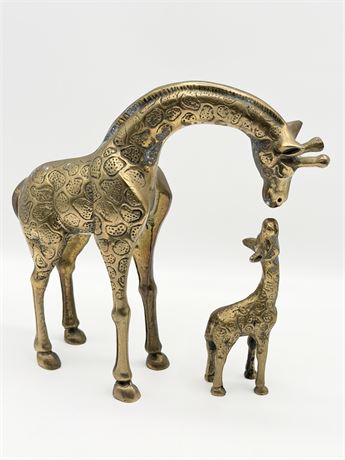 Vtg. Solid Brass Figurines ~ Set Of (2)