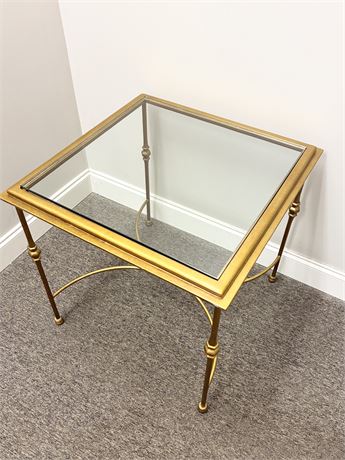 Gold Metal & Glass Table