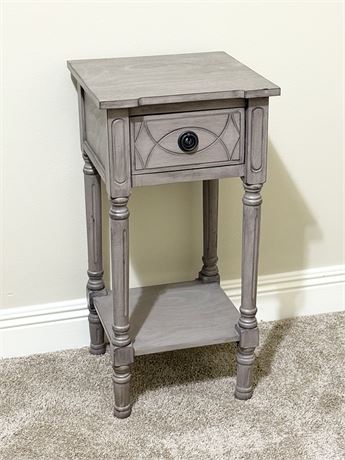 Wood Accent Grey End Table