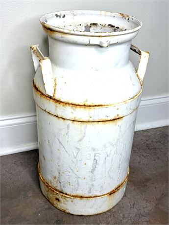 White Rustic Milk Jug - Umbrella Stand