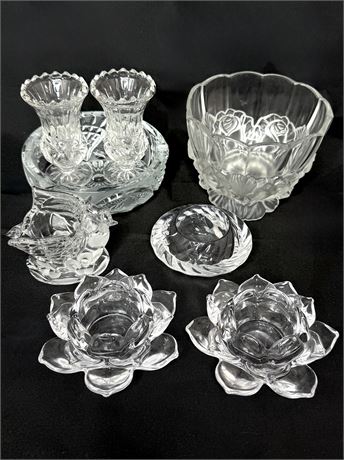 Cut Glass and Crystal Tchotchke Lot