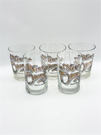 (5) NEW ORLEANS Drinking Glasses