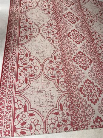 SAFAVIEH ~ Beach House ~ Red & Cream Outdoor Rug