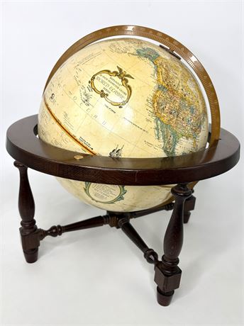 Vintage Replogle World Globe on Wooden Stand