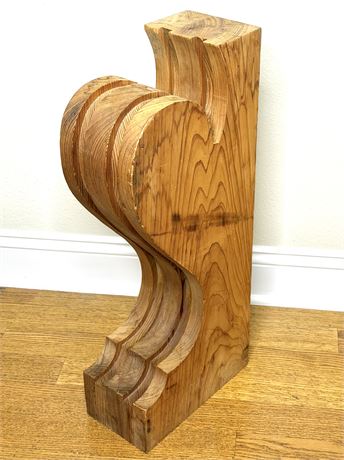 Vintage Large Cypress Wood Corbel