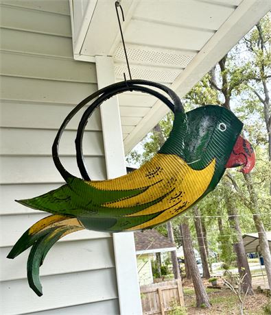 Recycled Tire Handcrafted Hanging Parrot Planter