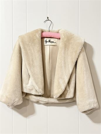 GUS MAYER ~ Vtg. Creamy Faux Fur Cropped Jacket