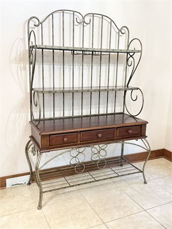 Wood & Metal Bakers / Wine Rack