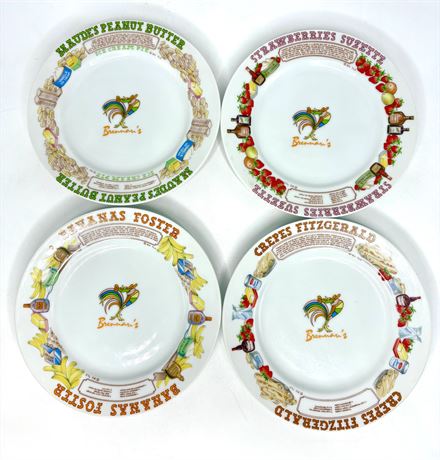 Set of 4 Brennan’s Restaurant New Orleans Dessert Recipe Plates by Ljungberg