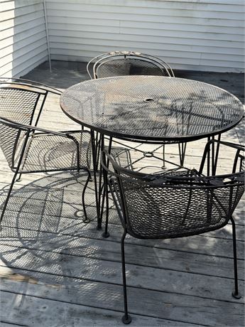 Black Metal 4-Piece Patio Set
