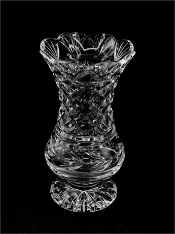 WATERFORD ~ Clara (Fan, Laurel Cut) ~ 7” Flower Vase