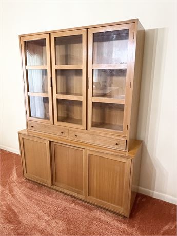 MCM Solid Light Wood China Cabinet