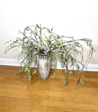 Decorative Floor Vase Planter with Faux Branches