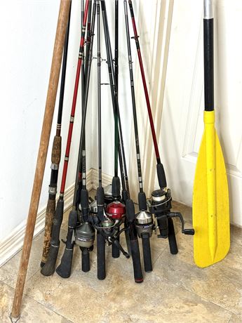 Fishing Rod and Reel Lot with Extras