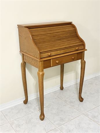 Wooden Queen Anne Rolltop Secretary Desk