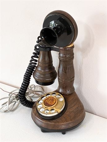 AMERICAN COMM. CORP ~ Deco-Tel ~ Vtg 1970s Rotary "Candlestick" Telephone