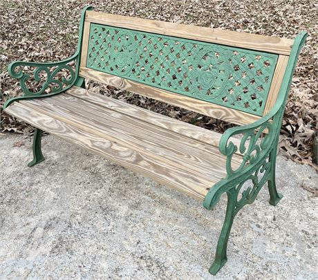 Cast Iron & Wood Garden Bench