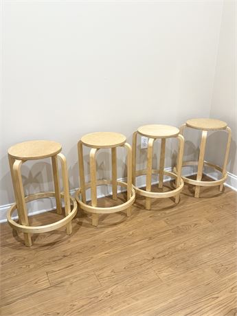 Set of (4) 24” Bentwood Stackable Counter Stools
