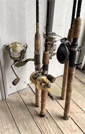 Lot of 4 Rods with Reels.