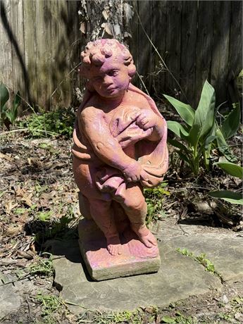 Painted Cement Garden Statue