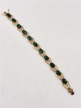 925 ~ Tennis -Style Link Bracelet