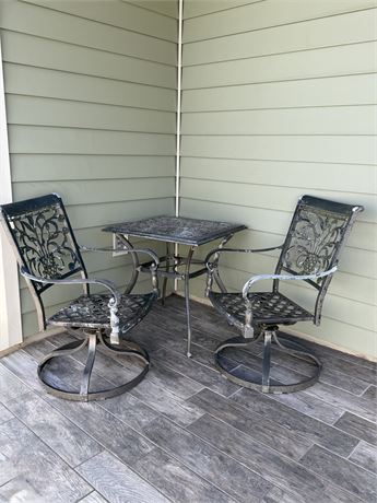 Cast Aluminum Swivel Rocker 3-Piece Patio Set