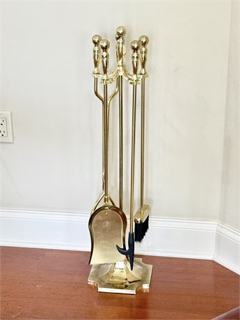 5-Pc Brass Fireplace Tool Set