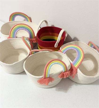 TARGET ~ Lot of 5 Rainbow Rope Baskets